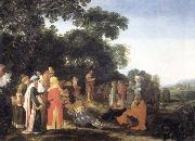 VELDE, Esaias van de Fohn the Baptist preaching oil painting artist